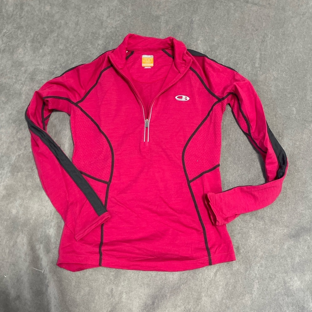 Icebreaker Women's Magenta and Black Long Sleeve Top